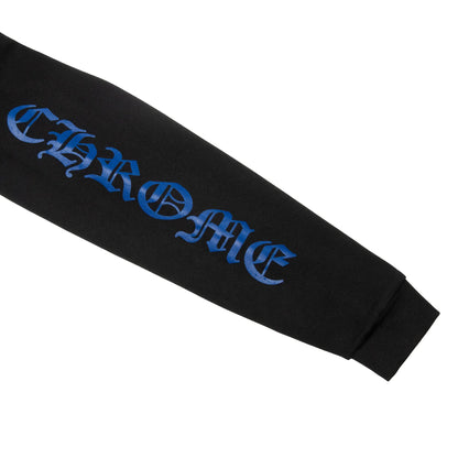 Chrome Hearts 1988 Script Logo Zip-Up Black Blue Hoodie