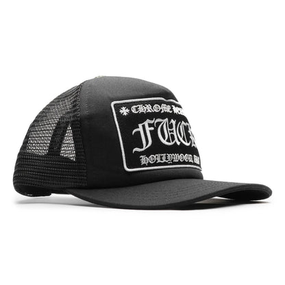 Chrome Hearts Fuck Hollywood Black Trucker Cap