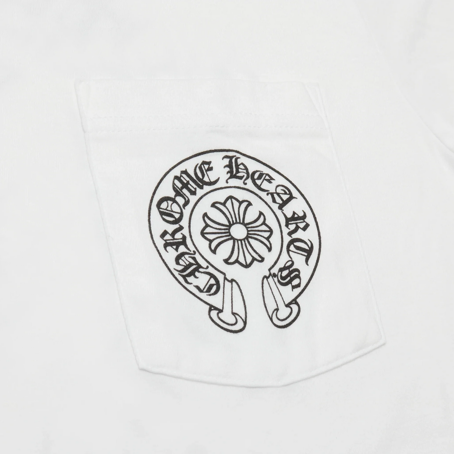 Chrome Hearts Horse Shoe Pocket Logo White T Shirt