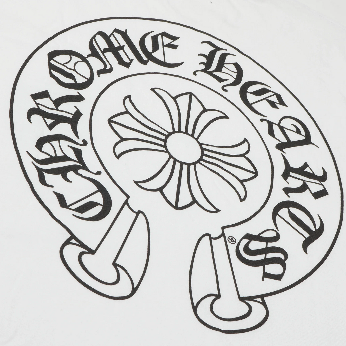 Chrome Hearts Horse Shoe Pocket Logo White T Shirt