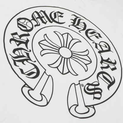 Chrome Hearts Horse Shoe Pocket Logo White T Shirt