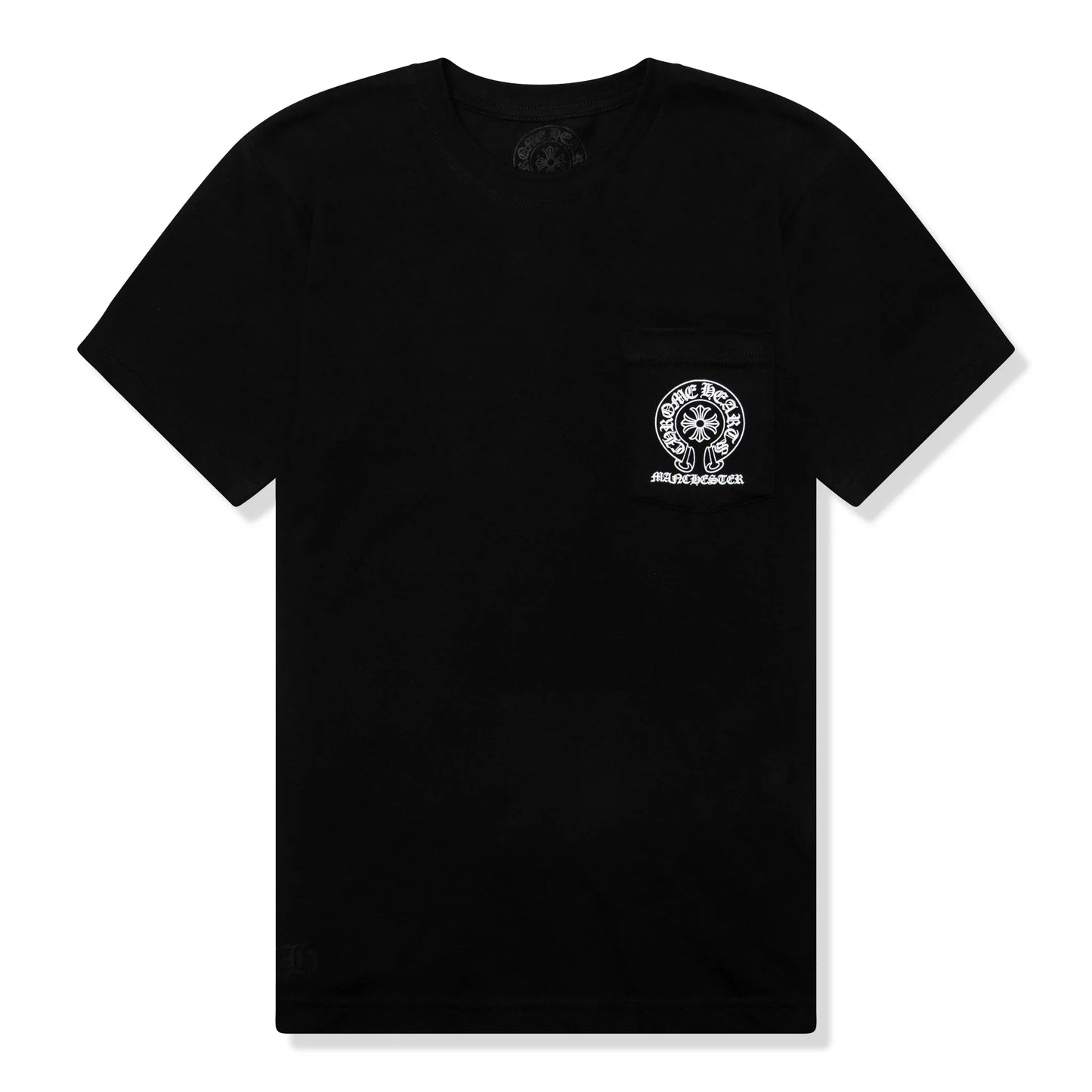Chrome Hearts Manchester Exclusive Horse Shoe Pocket Logo Black T Shirt