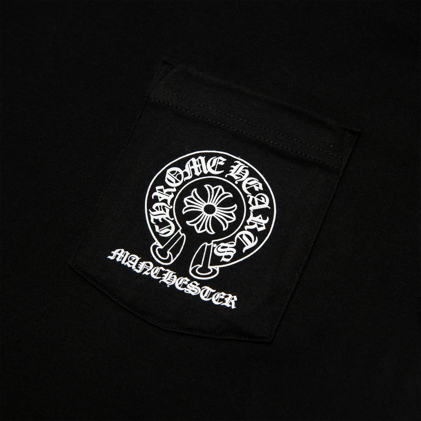 Chrome Hearts Manchester Exclusive Horse Shoe Pocket Logo Black T Shirt