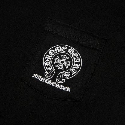 Chrome Hearts Manchester Exclusive Horse Shoe Pocket Logo Black T Shirt