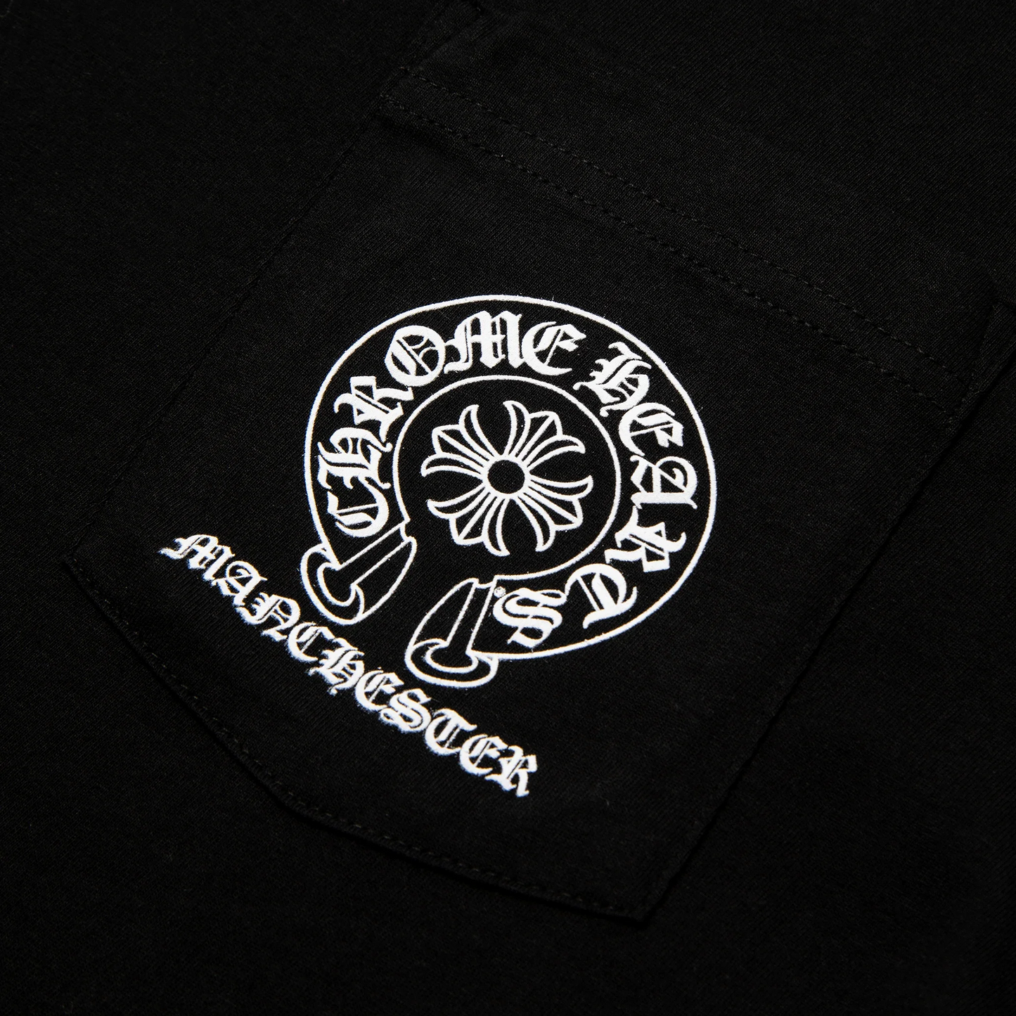 Chrome Hearts Manchester Exclusive Horse Shoe Pocket Logo L/S Black T Shirt