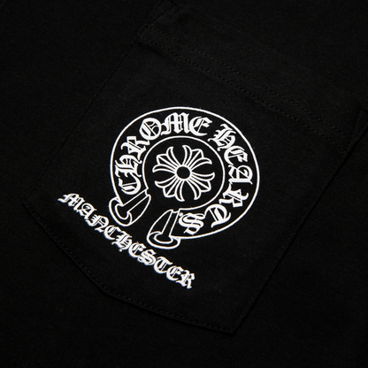 Chrome Hearts Manchester Exclusive Horse Shoe Pocket Logo L/S Black T Shirt