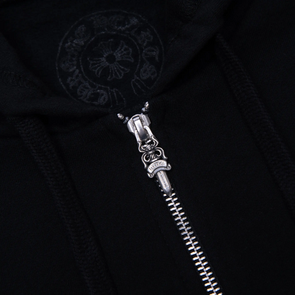 Chrome Hearts Manchester Exclusive Horse Shoe Zip-Up Black Hoodie