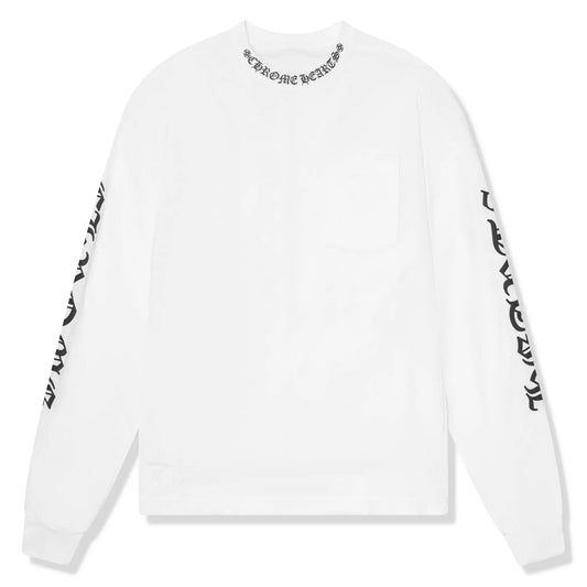 Chrome Hearts 1988 Neck Logo L/S White Black T Shirt
