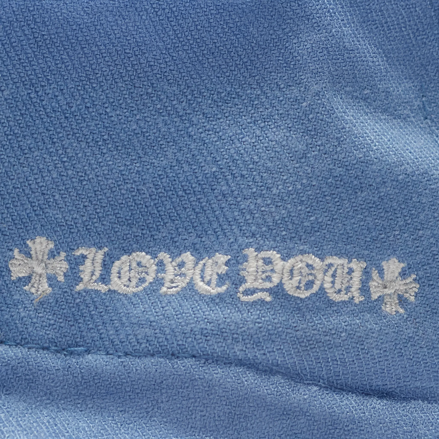 Chrome Hearts Vinny Heart Embroidered Light Blue Baseball Cap