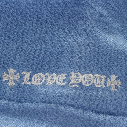 Chrome Hearts Vinny Heart Embroidered Light Blue Baseball Cap