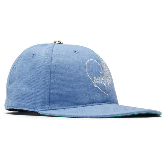Chrome Hearts Vinny Heart Embroidered Light Blue Baseball Cap