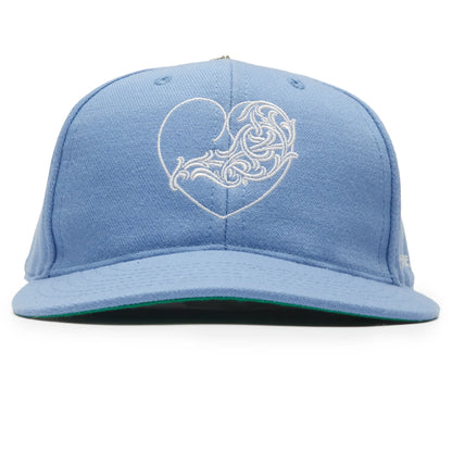 Chrome Hearts Vinny Heart Embroidered Light Blue Baseball Cap