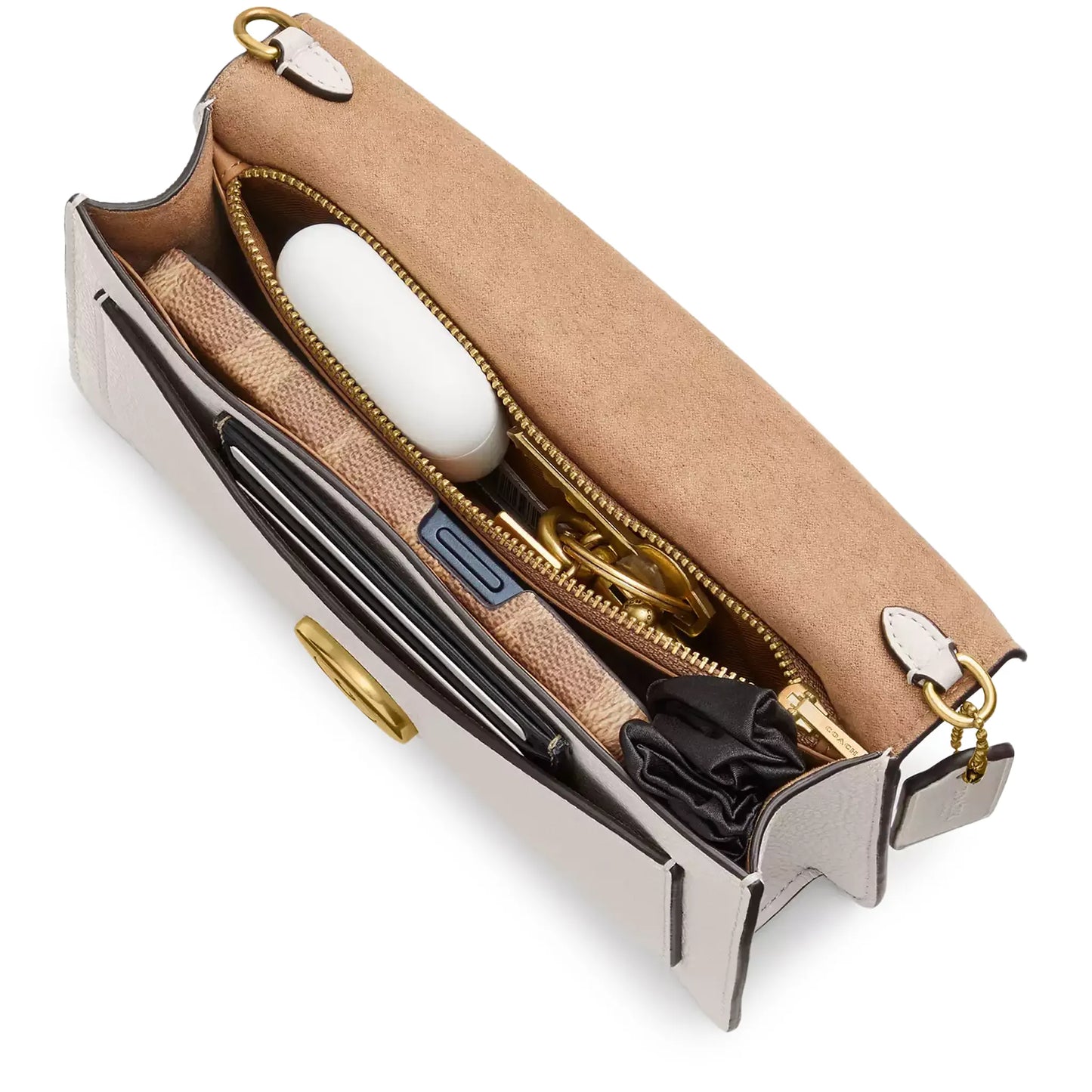 Coach Tabby Chain Chalk Clutch Bag