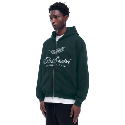 Cole Buxton International Forest Green Zip-Up Hoodie