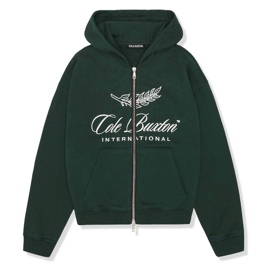 Cole Buxton International Forest Green Zip-Up Hoodie