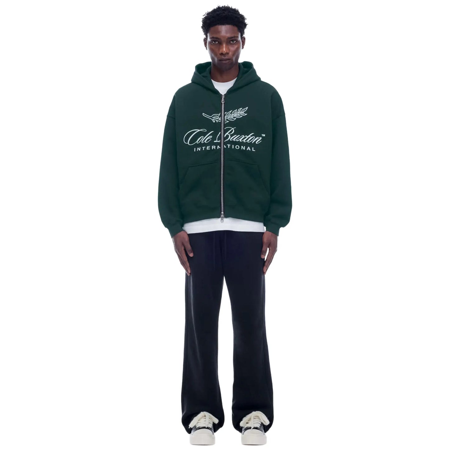 Cole Buxton International Forest Green Zip-Up Hoodie