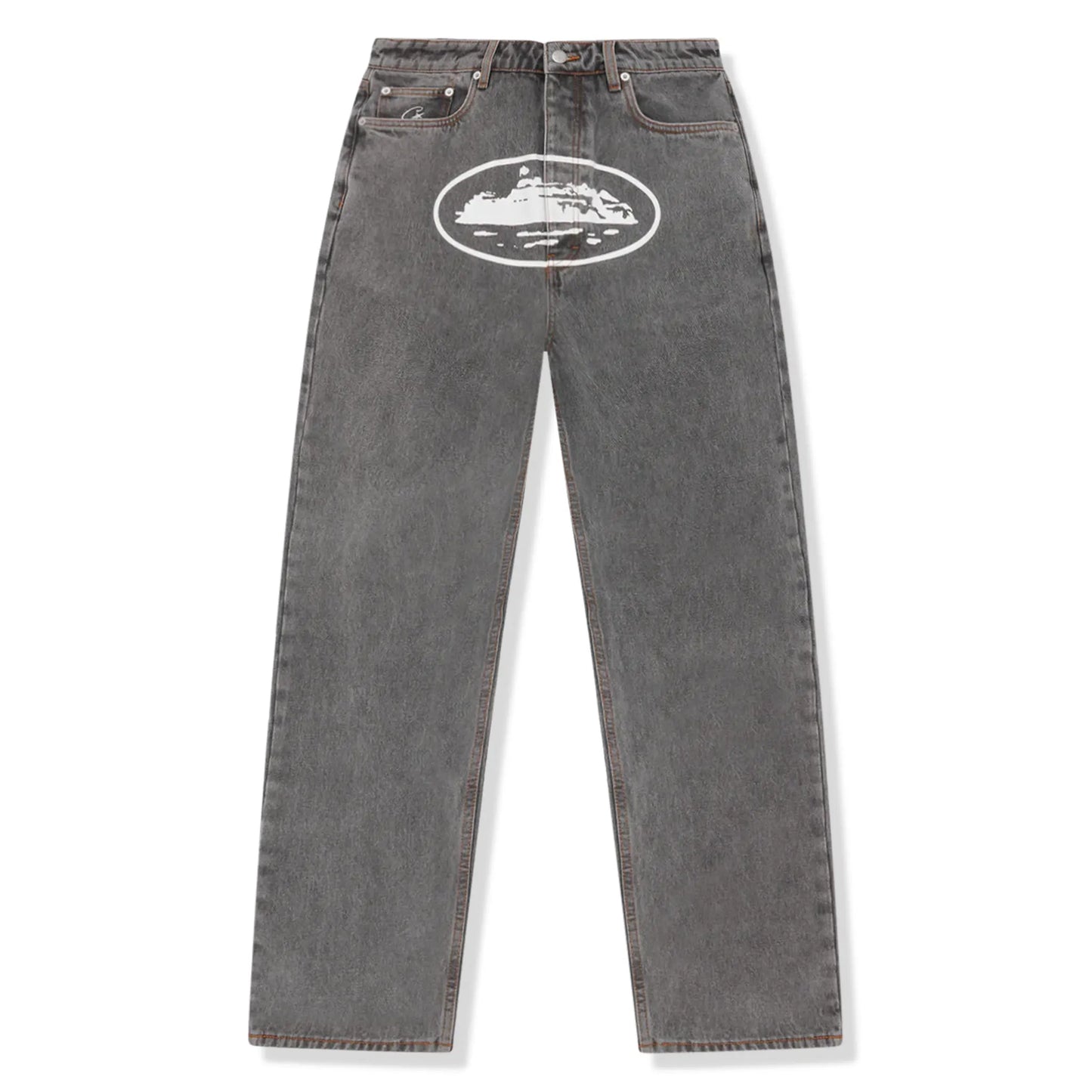 Corteiz Island Light Grey Baggy Jeans