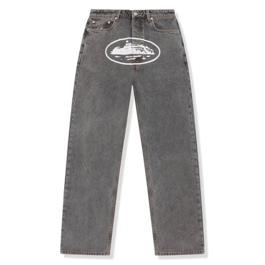 Corteiz Island Light Grey Baggy Jeans