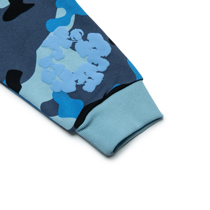 Denim Tears Blue Camo Cotton Wreath Zip-Up Hoodie