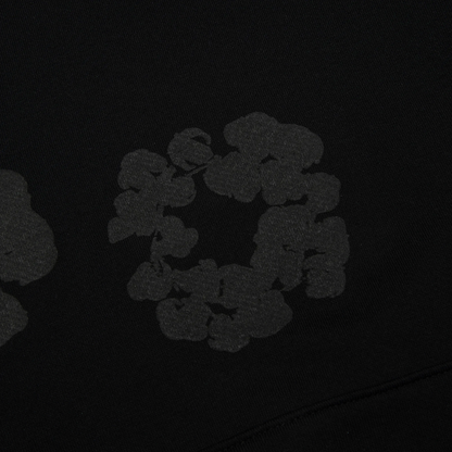 Denim Tears Cotton Wreath Black Monochrome Hoodie