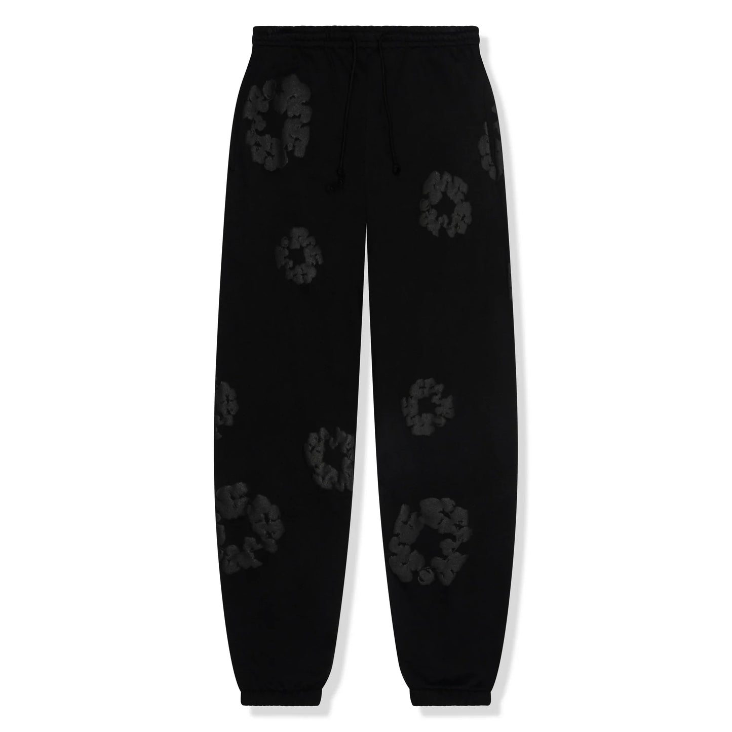 Denim Tears Cotton Wreath Black Monochrome Sweatpants