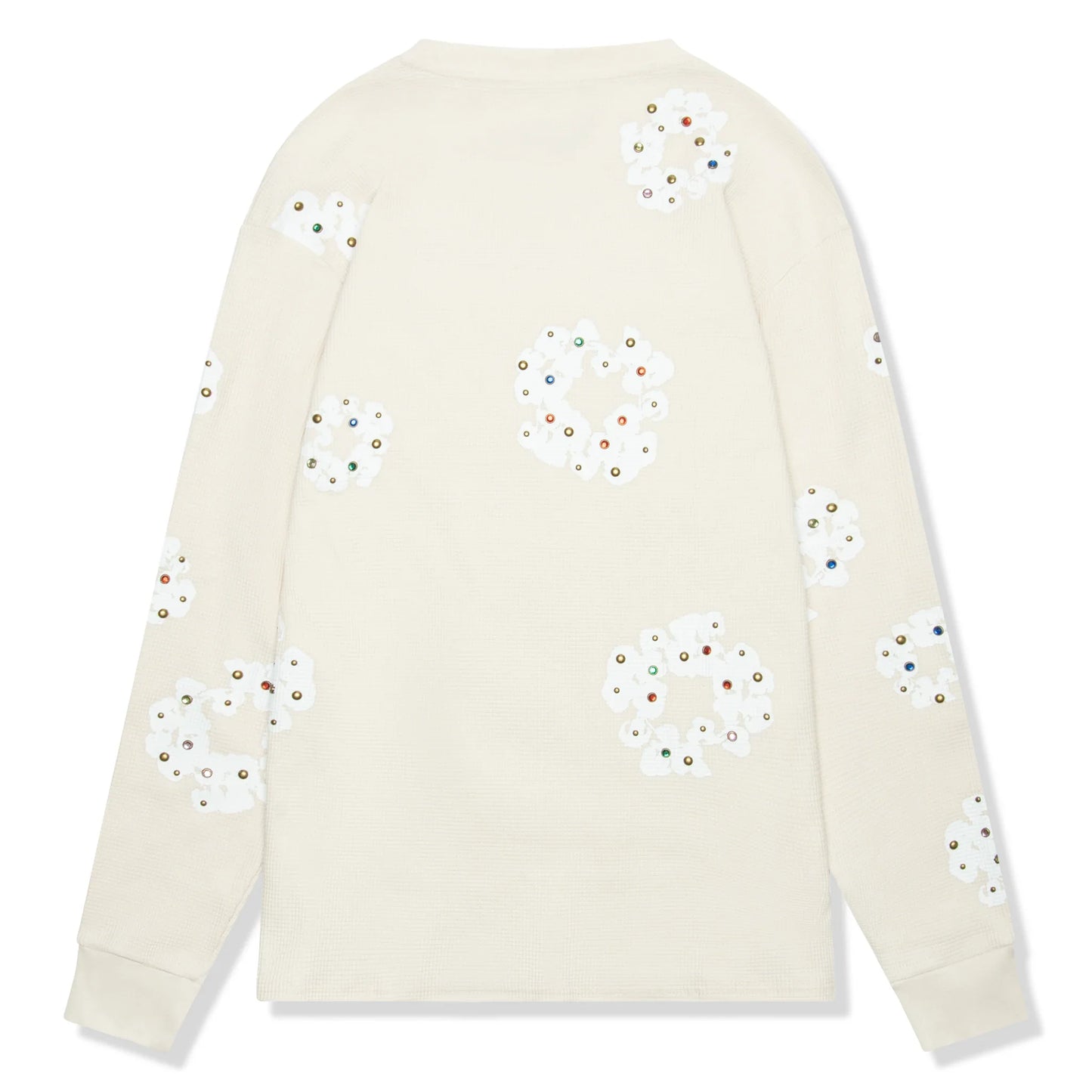 Denim Tears Rhinestone The Cotton Wreath Long-Sleeve Thermal Oatmeal T Shirt