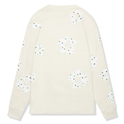 Denim Tears Rhinestone The Cotton Wreath Long-Sleeve Thermal Oatmeal T Shirt