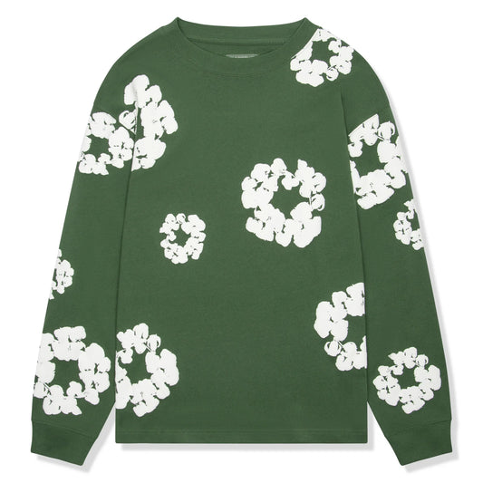 Denim Tears The Cotton Wreath Long-Sleeve Green T Shirt