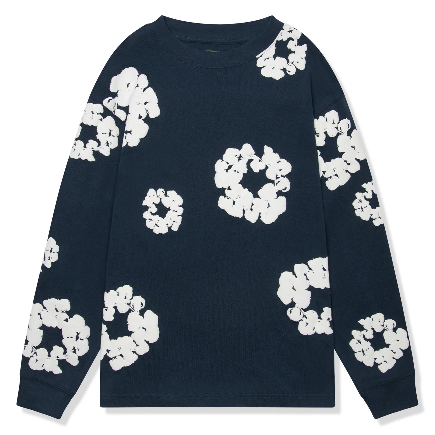 Denim Tears The Cotton Wreath Long-Sleeve Navy T Shirt