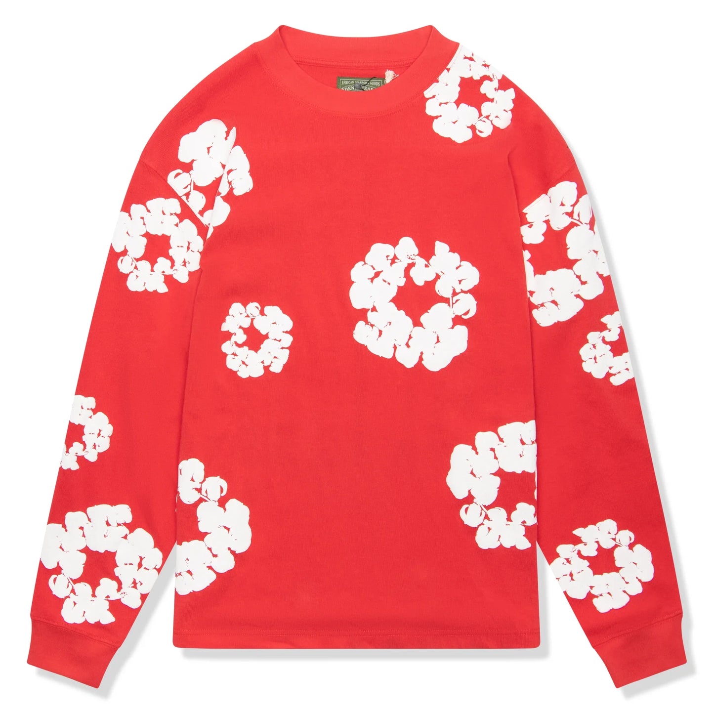 Denim Tears The Cotton Wreath Long-Sleeve Red T Shirt