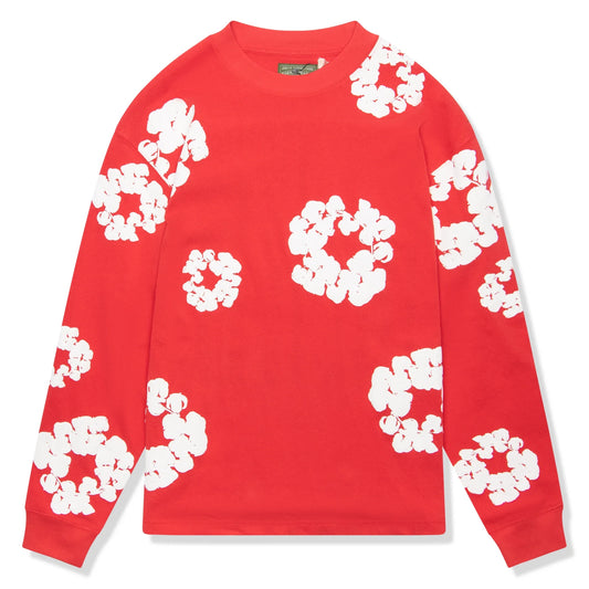 Denim Tears The Cotton Wreath Long-Sleeve Red T Shirt