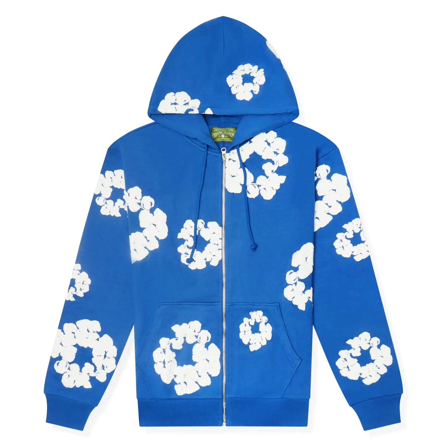 Denim Tears The Cotton Wreath Zip-Up Blue Hoodie