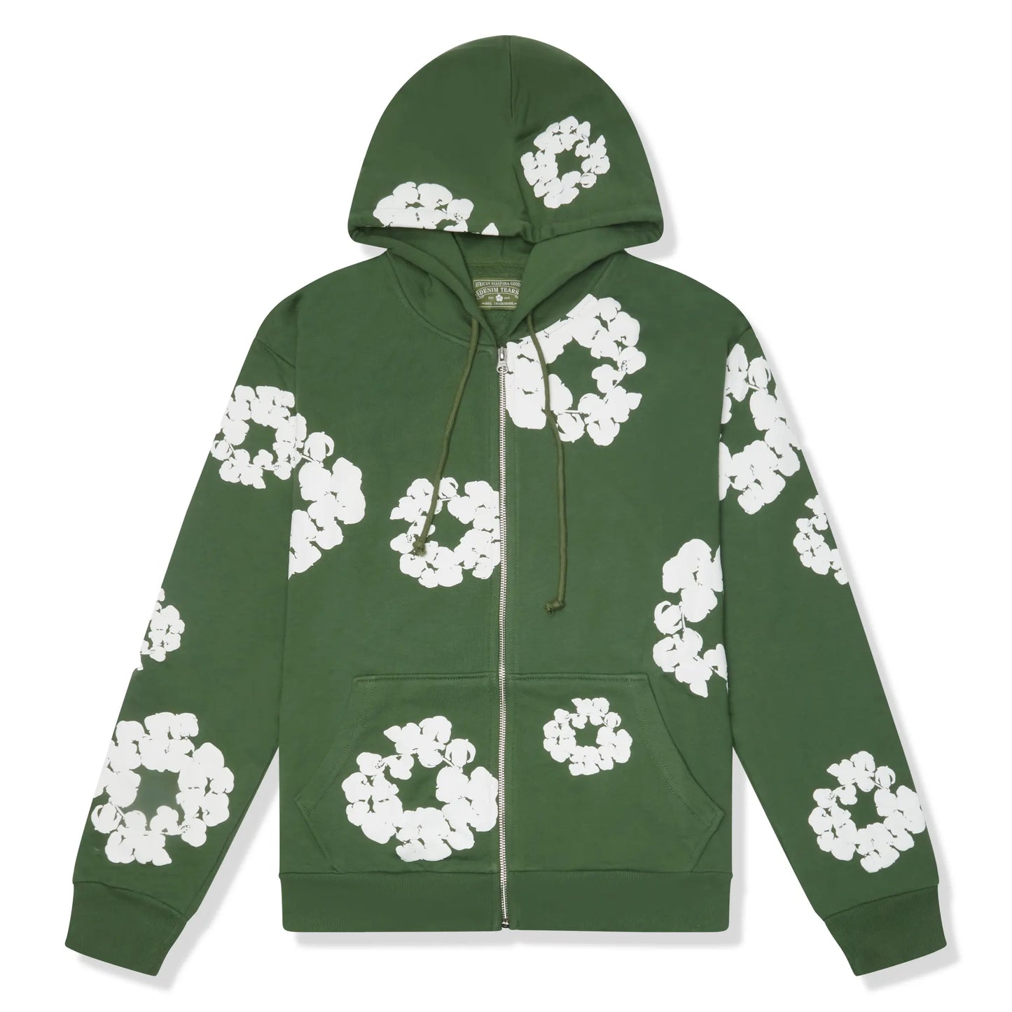 Denim Tears The Cotton Wreath Zip-Up Green Hoodie