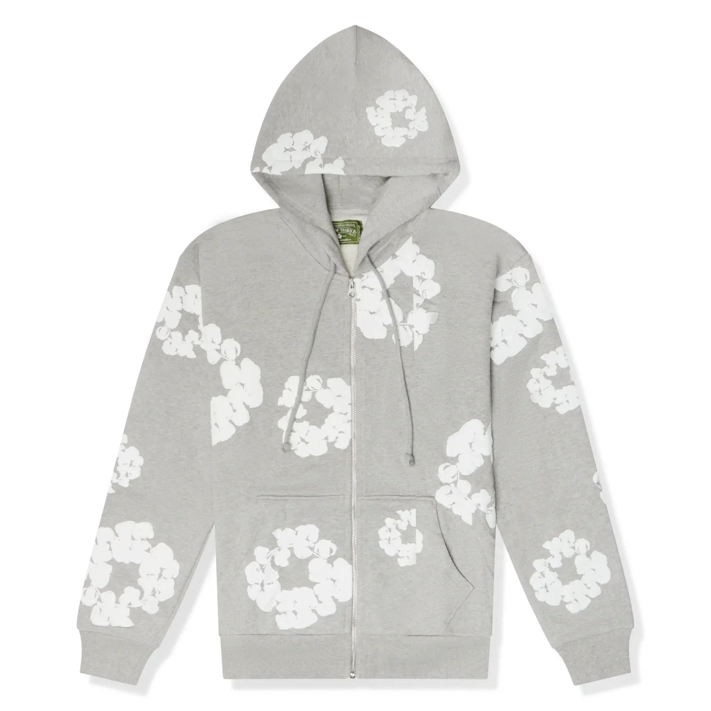 Denim Tears The Cotton Wreath Zip-Up Grey Hoodie