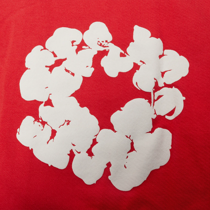 Denim Tears The Cotton Wreath Zip-Up Red Hoodie