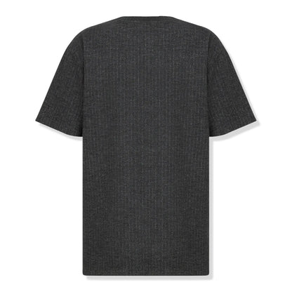 Dior Atelier Striped Chest Logo Dark Grey T Shirt