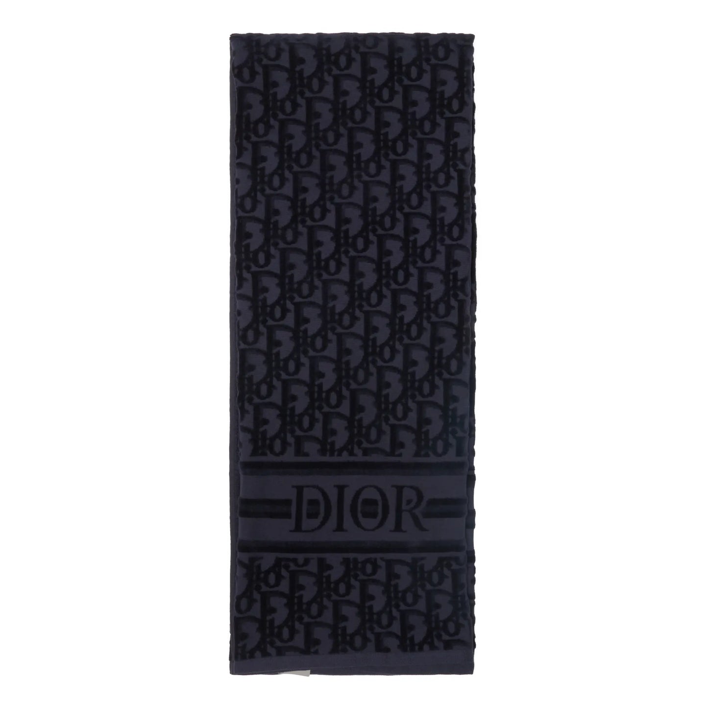 Dior Oblique Classic Terry Cotton Navy Blue Bath Beach Towel