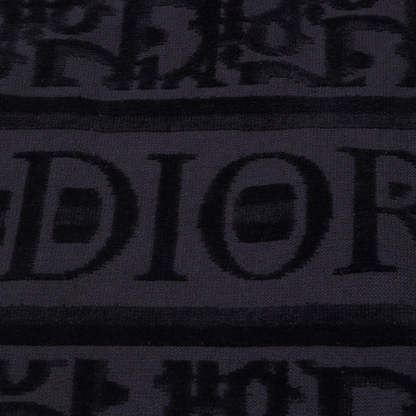 Dior Oblique Classic Terry Cotton Navy Blue Bath Beach Towel