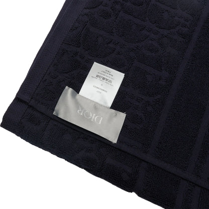 Dior Oblique Classic Terry Cotton Navy Blue Bath Beach Towel