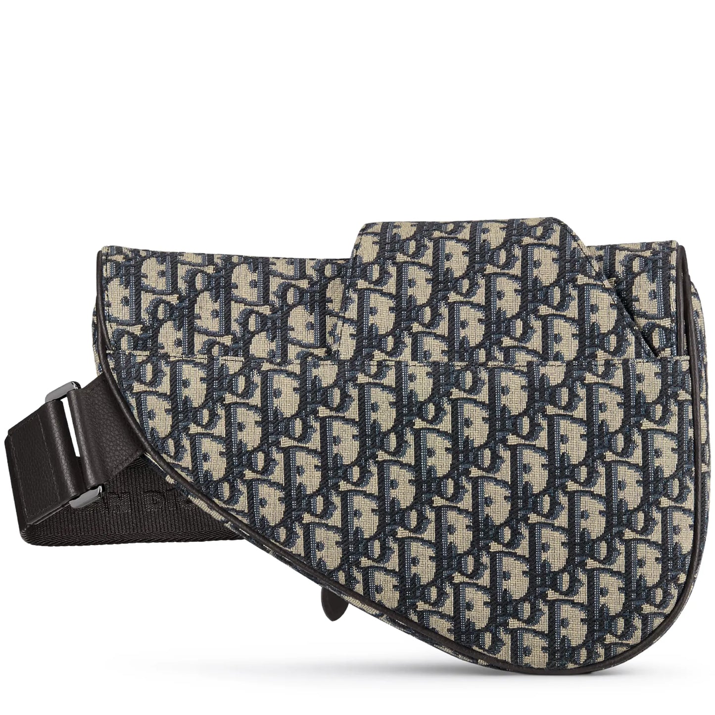 Dior Oblique Jacquard Beige and Black Saddle Bag