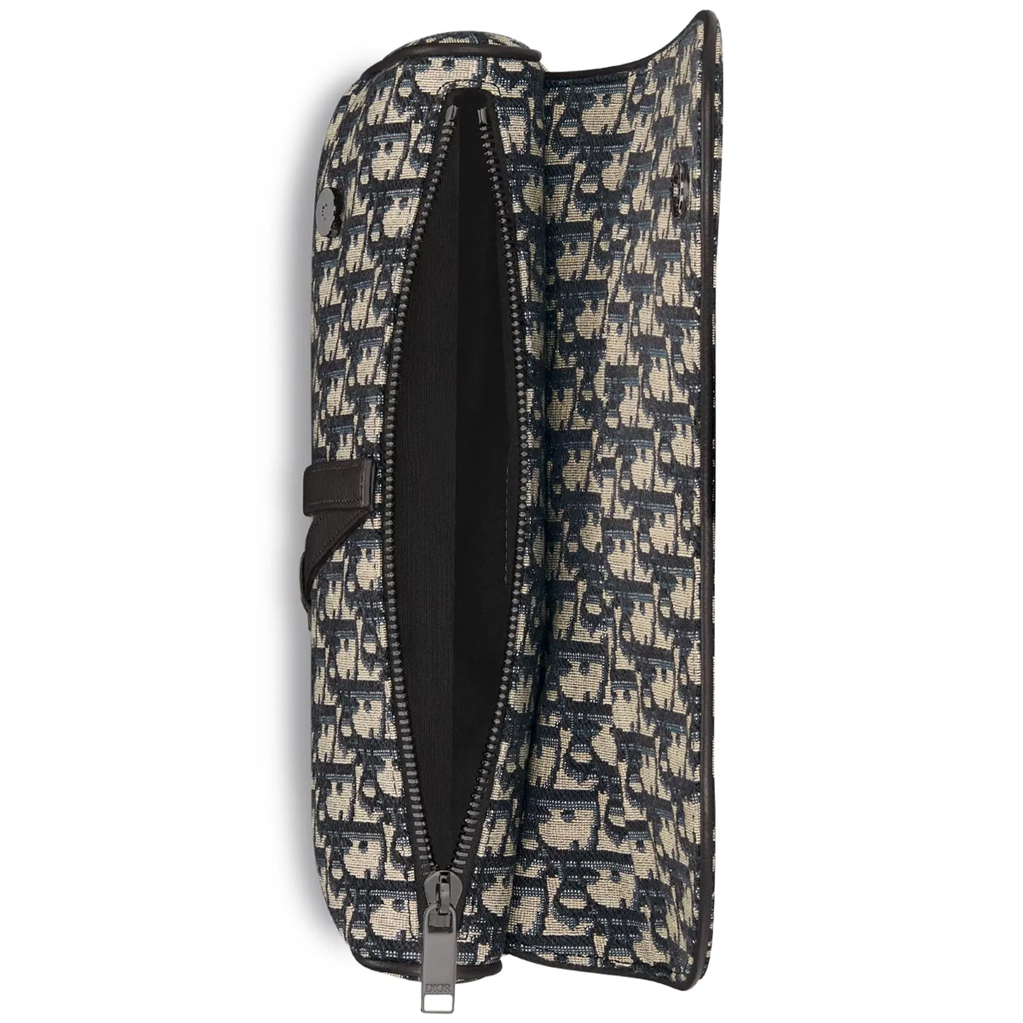 Dior Oblique Jacquard Beige and Black Saddle Bag