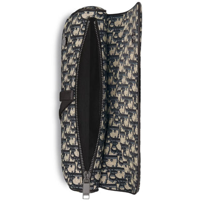 Dior Oblique Jacquard Beige and Black Saddle Bag