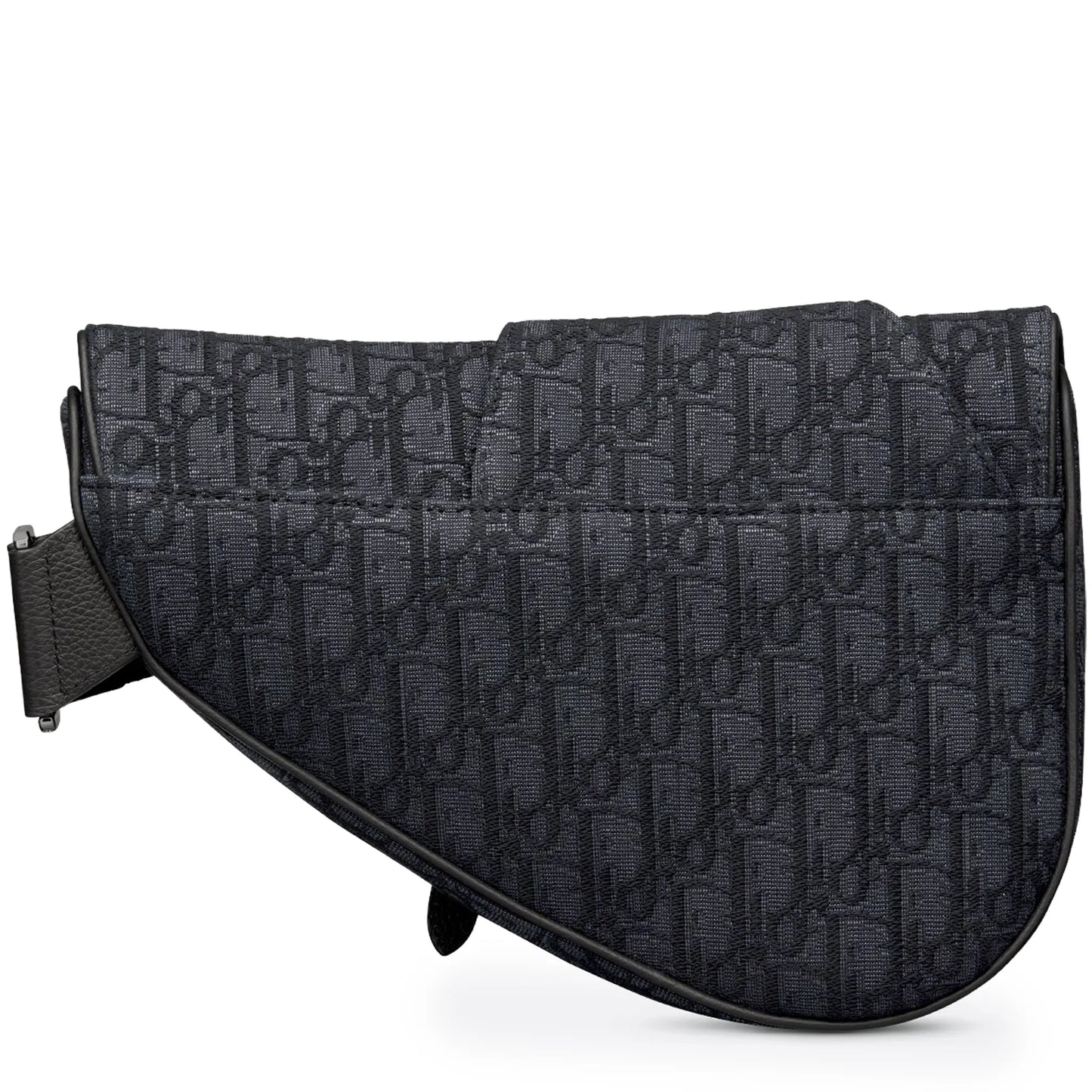 Dior Oblique Jacquard Black Saddle Bag