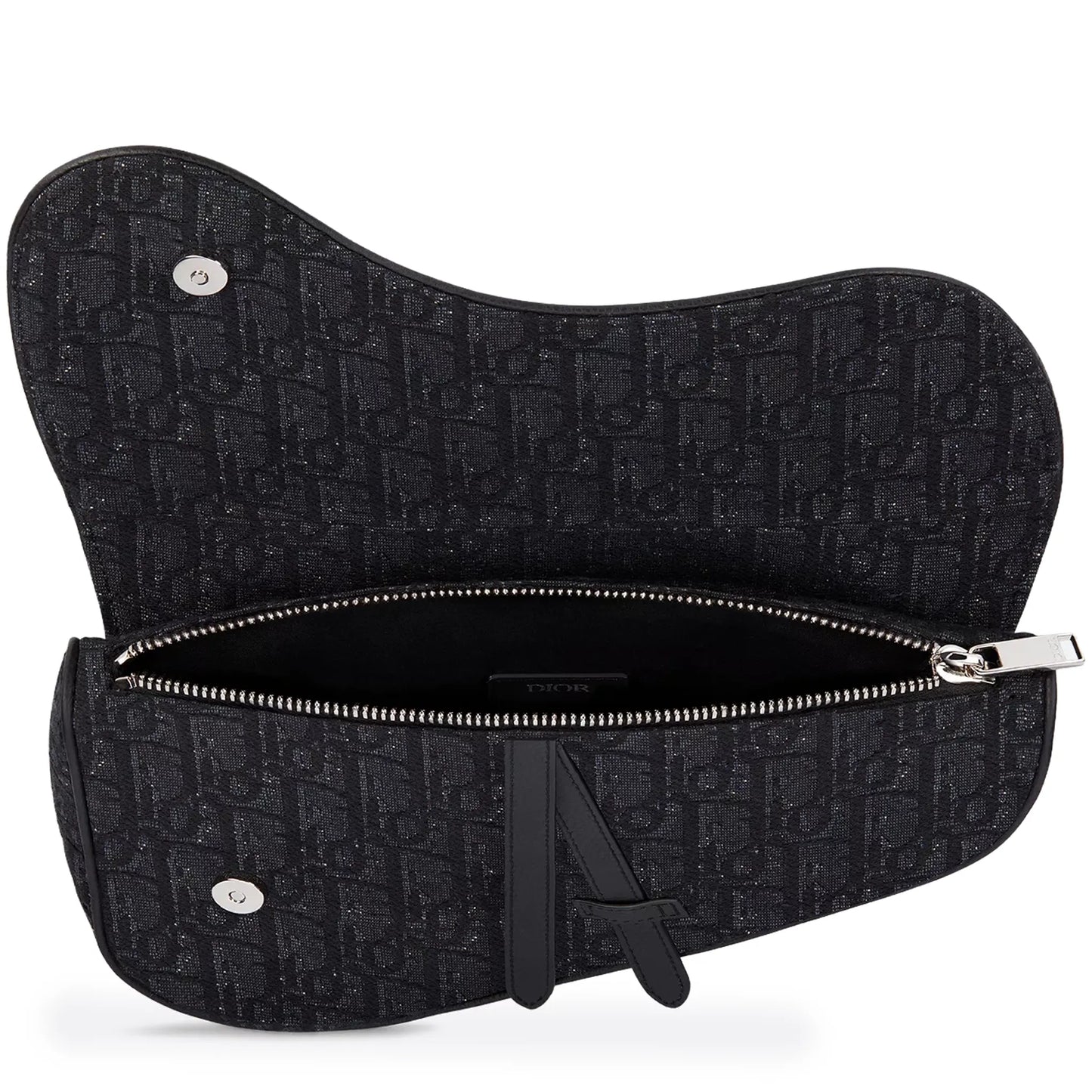Dior Oblique Jacquard Black Saddle Bag