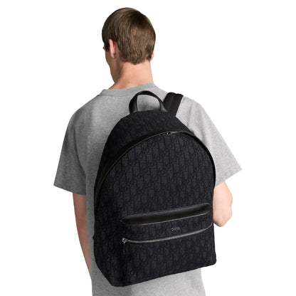 Dior Oblique Jacquard Rider Black Backpack