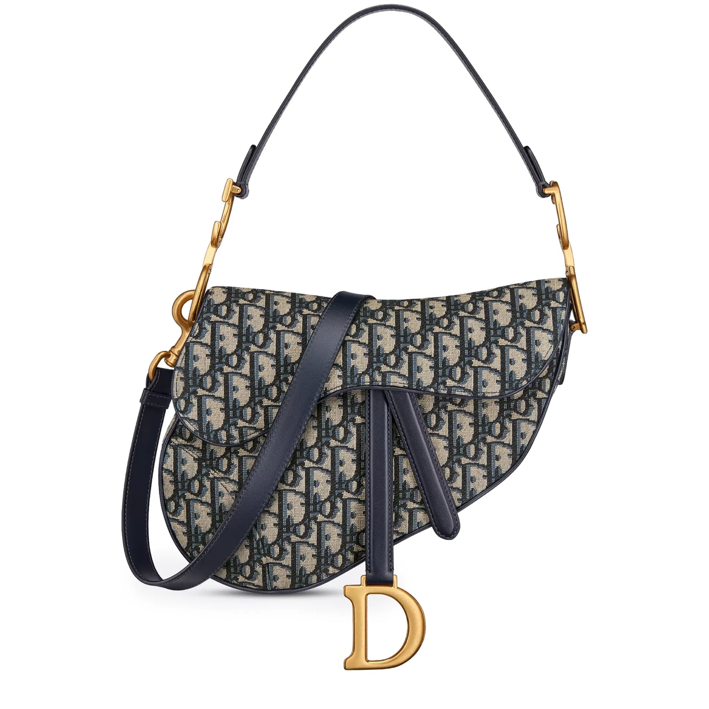 Dior Oblique Jacquard Saddle Beige Bag With Strap
