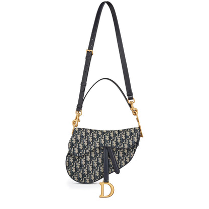 Dior Oblique Jacquard Saddle Beige Bag With Strap