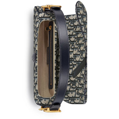 Dior Oblique Jacquard Saddle Beige Bag With Strap