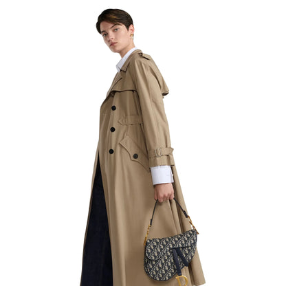 Dior Oblique Jacquard Saddle Beige Bag With Strap