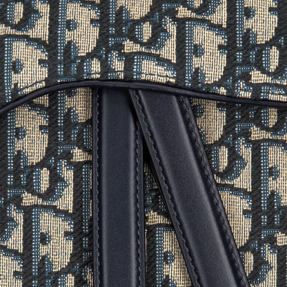 Dior Oblique Jacquard Saddle Beige Bag With Strap